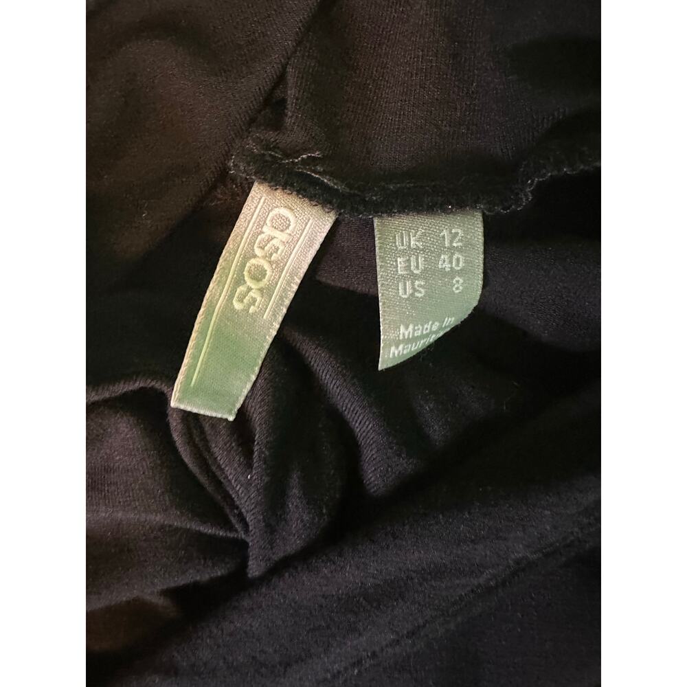 Asos black tank shift mini dress size 8 - Picture 3 of 16